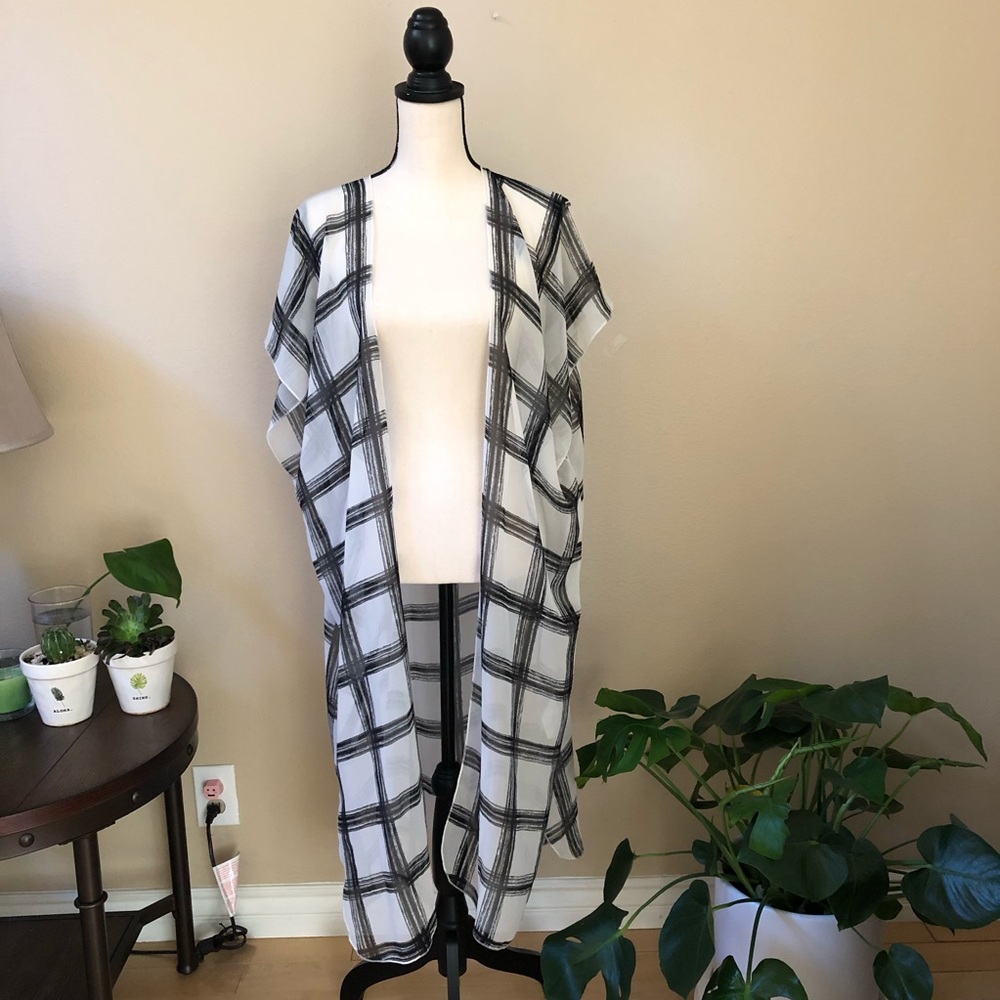 H&M Plaid chiffon cardigan